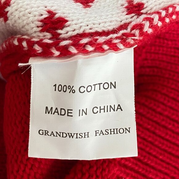 Grandwish Jacquard Knit Moose Sweater Kid Sz 4 Red Holiday Christmas Festive - Picture 10 of 11